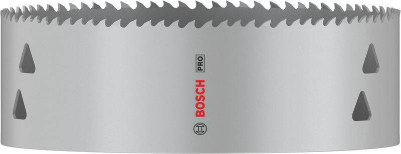 Metallsågblad med vassa tänder, lämpligt för precisionskapning i olika material. 'Bosch Pro'-logotyp på bladet.