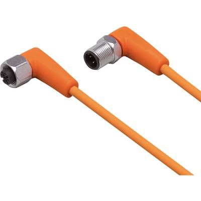 En orange kabel slutar i en vinklig metallanslutning. Kontakten har fyra kontaktpunkter. Idealisk för trånga utrymmen.