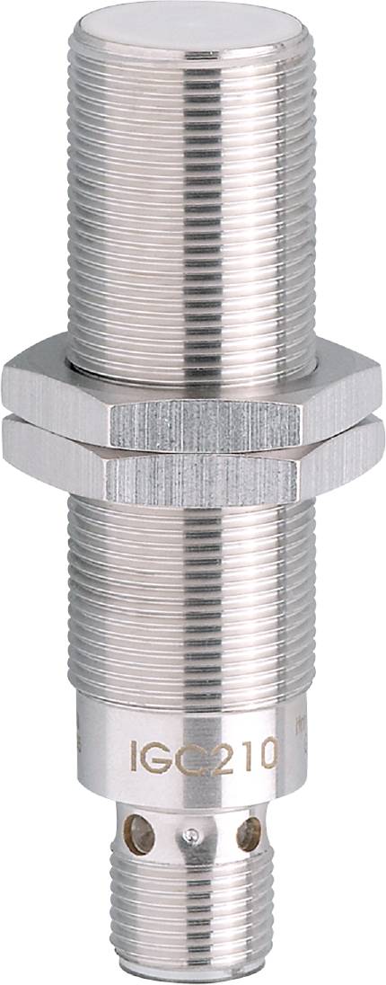 Ett silvergrått, cylindriskt metallföremål med gänga och mutter, sannolikt en del av en fästanordning eller förbindning.