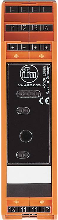 En svart teknisk apparat med orange kant. Ovanpå syns 'ifm'-logotypen. Under den finns två pilknappar.