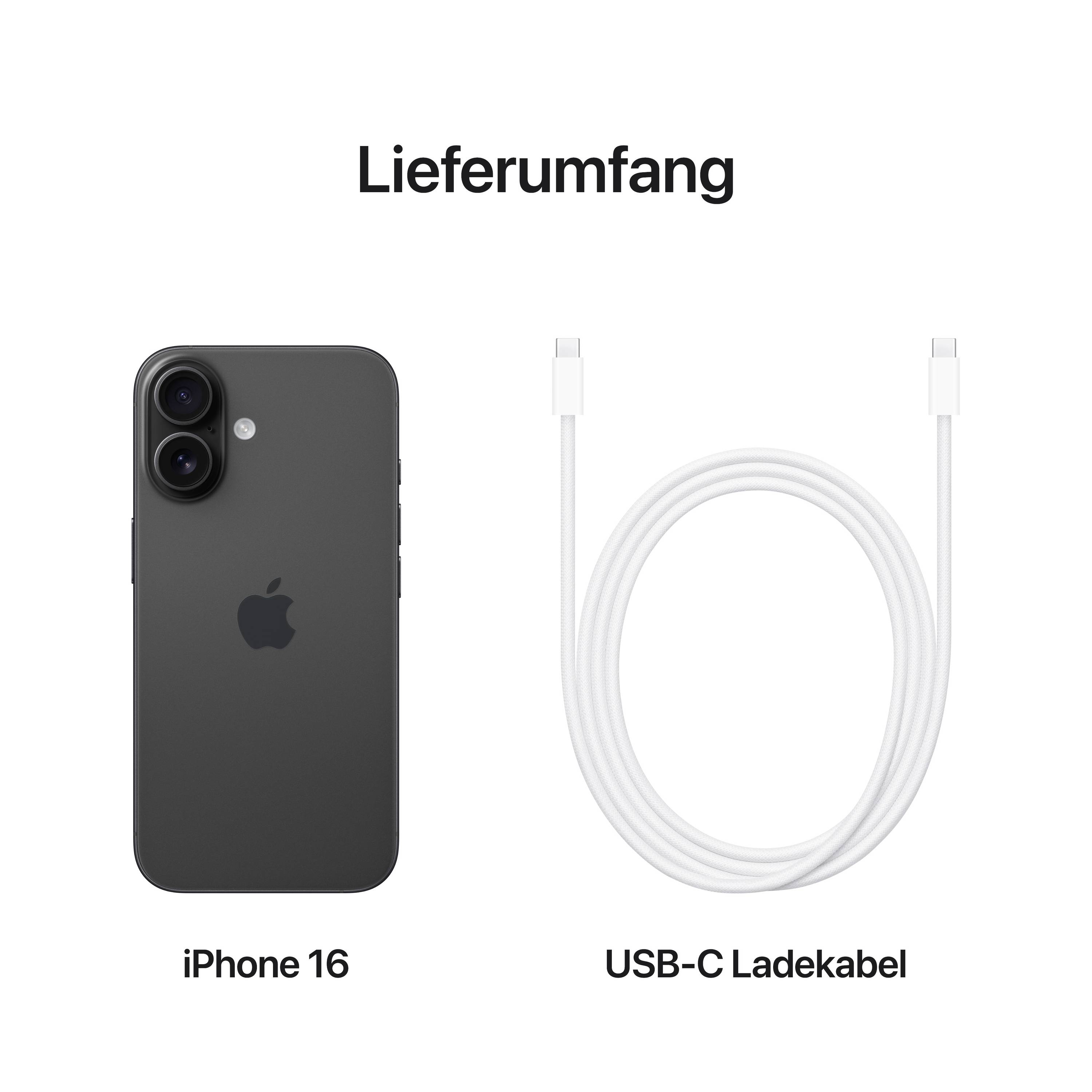 Leveransomfattning: iPhone 16 och USB-C-laddningskabel