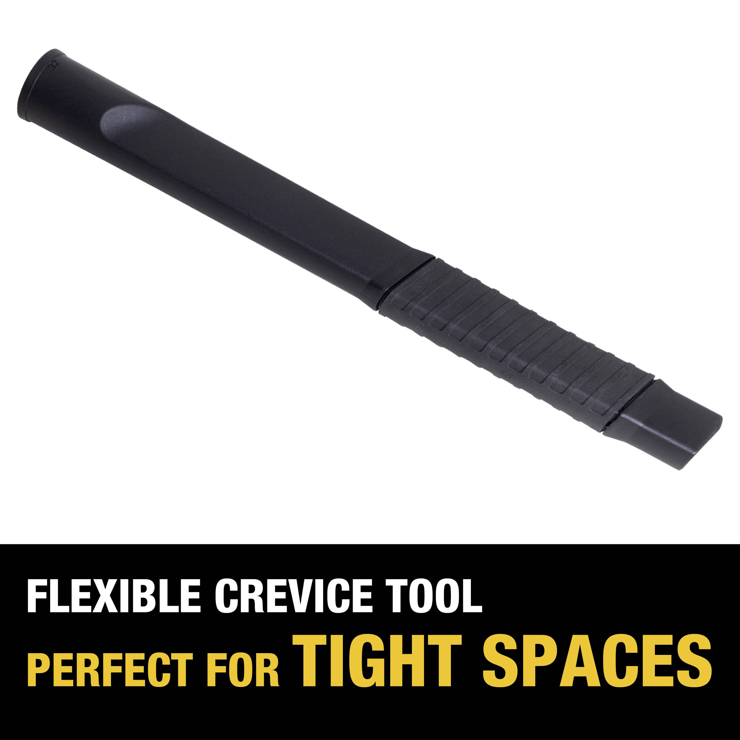 Ett flexibelt fogmunstycke, perfekt för trånga utrymmen. Nedanför texten står: 'Flexibel fogmunstycke - Perfekt för trånga utrymmen'.