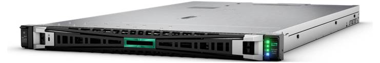 Platt server med lysande LED-indikatorer, lämplig för datacenter och databehandling.