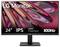 LG-skärm installerad, visar en IPS-skärm med AMD FreeSync och 100 Hz; skärmstorlek 24 tum.