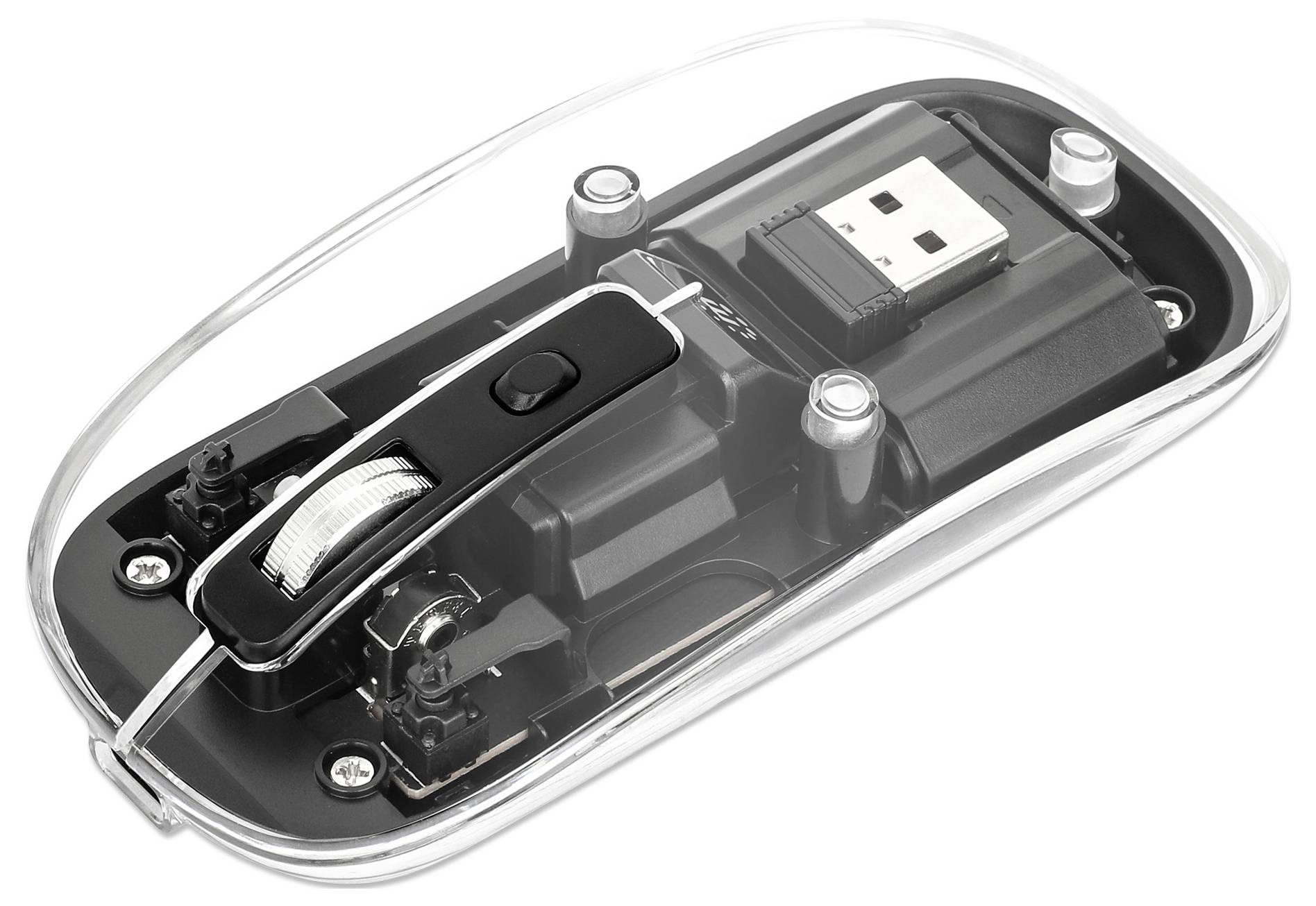 Manhattan Mouse wireless caratterizzato da un estetica straordinaria con alloggiam WiFi mus Sladdlös Optisk Transparent,-0