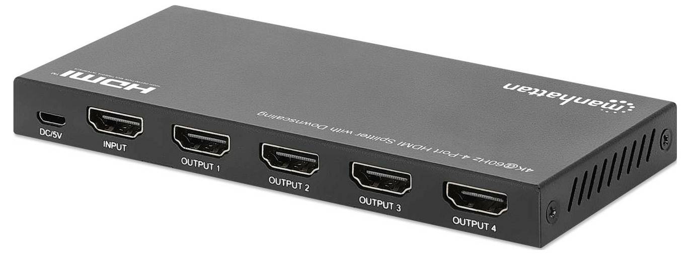 Manhattan 208369 HDMI-Splitter med status-LED, Ultra HD-kapabel 3840 x 2160 pixel Svart-3