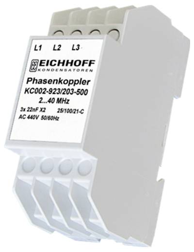 Eichhoff Phasekopplare kondensatorer, modell KC002-923/203-500, frekvensområde 2-40 MHz, lämplig för 3x 22nF kopplingar.