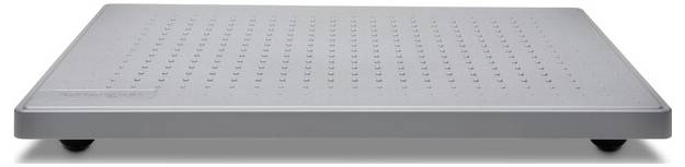 Grå, rektangulär plattform med små knoppar på ytan.