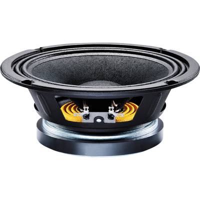 Högtalare sedd uppifrån med synlig magnet och spole, svart membran, för ljudutgång i musikanläggningar och ljudsystem.
