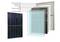 Sprängskiss av ett solarmodul med följande lager: aluminiumram, anslutningsdosa, bakre skiva, EVA, monokristallina celler, naturligt härdat glas.