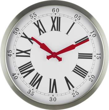 EUROTIME 56860-07 DCF Väggklocka 40 cm  Silver Smygande urverk (tystgående)