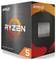 Produktförpackning för en AMD Ryzen 5-processor från 5000-serien med svart och orange design och AMD-logotyp.