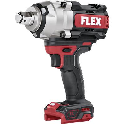 En sladdlös slagskruvmejsel med röd och svart design, märkt med 'FLEX', lämplig för olika skruv- och monteringsarbeten.