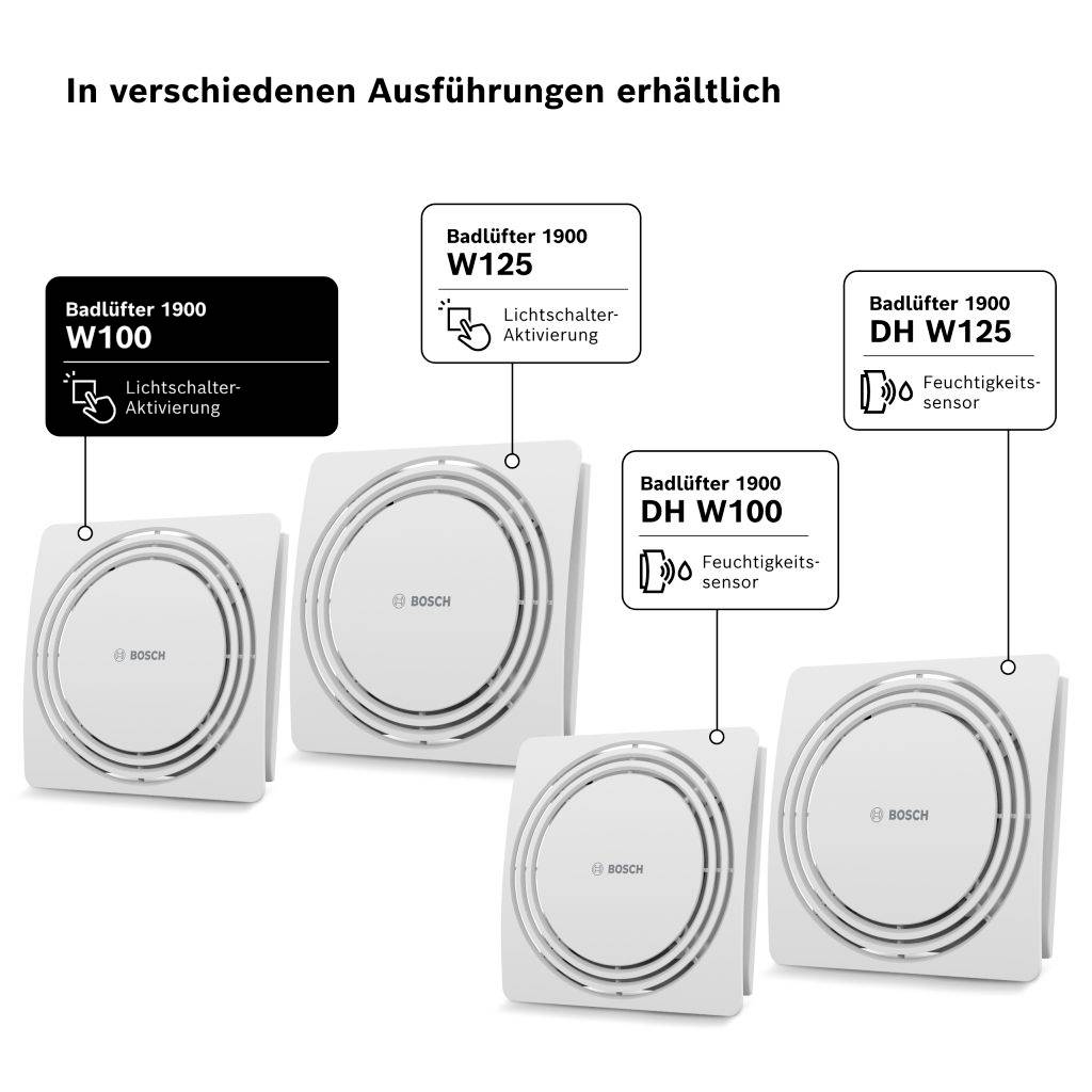 Bosch Home Comfort FAN 1900 W100 Badrumsfläkt 230 V 75.4 m³/h 100 mm-10