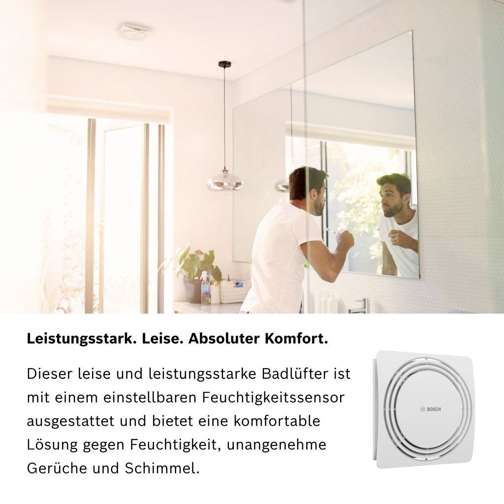 Bosch Home Comfort FAN 1900 W100 DH Badrumsfläkt 230 V 75.4 m³/h 100 mm-6