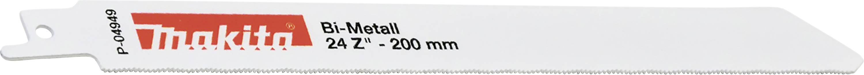 Sågblad 'Makita Bi-Metall' med 24 tänder, 200 mm långt.