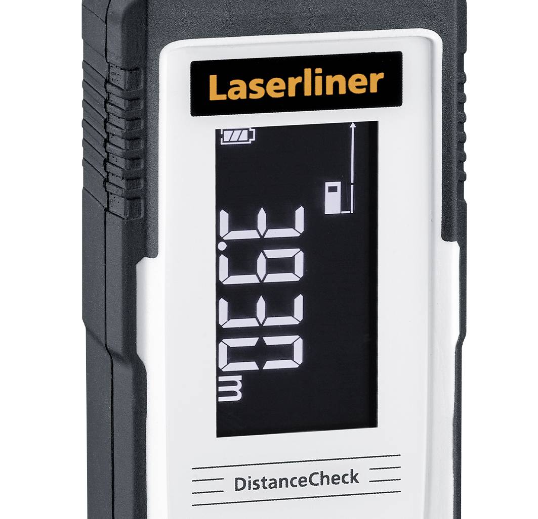 Digitalt lasermätinstrument med displayvisning som visar exakta mätvärden i meter.