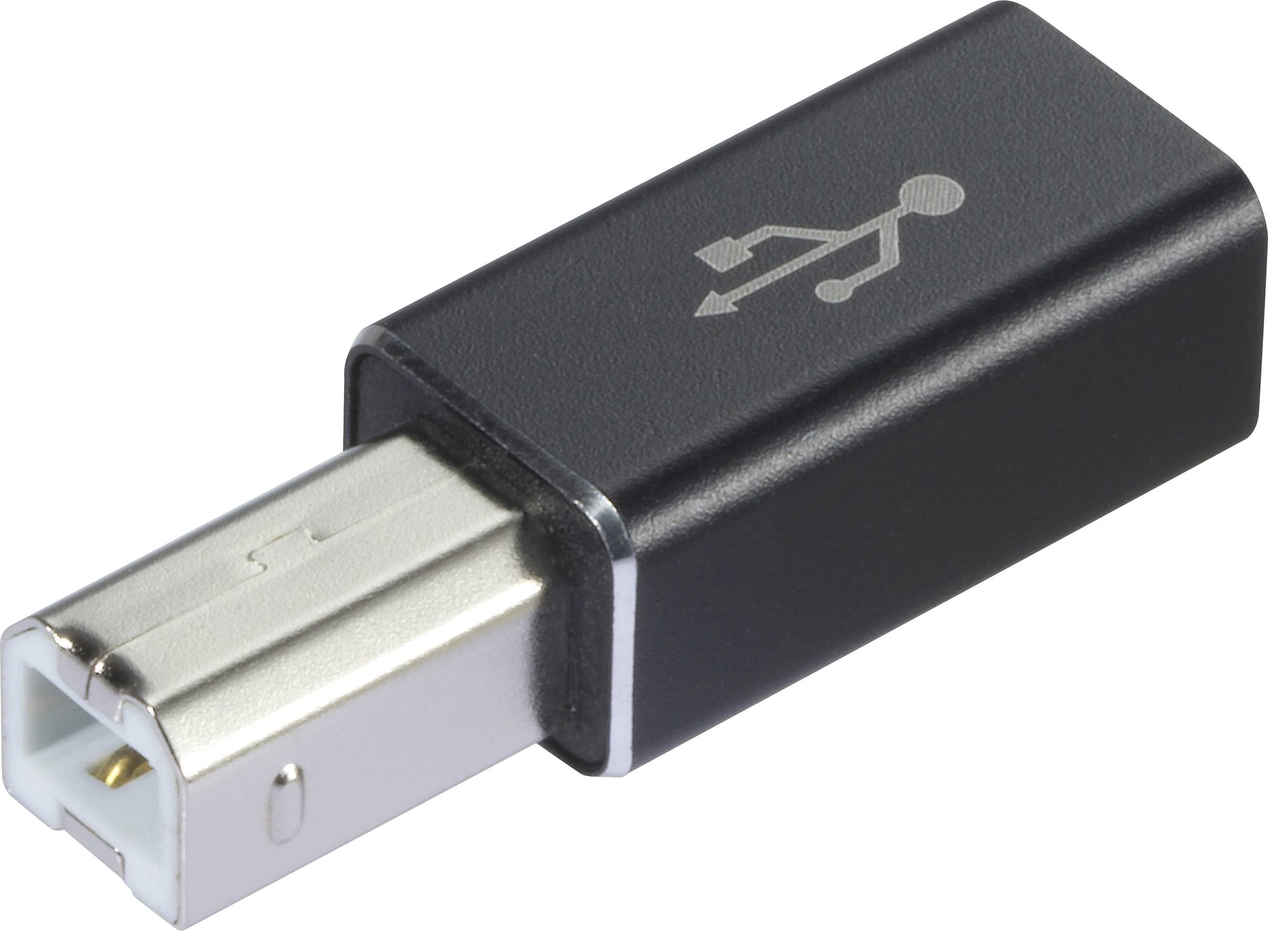 Svart USB-adapter med silverfärgad kontakt, lämplig för anslutning av enheter med olika USB-portar.