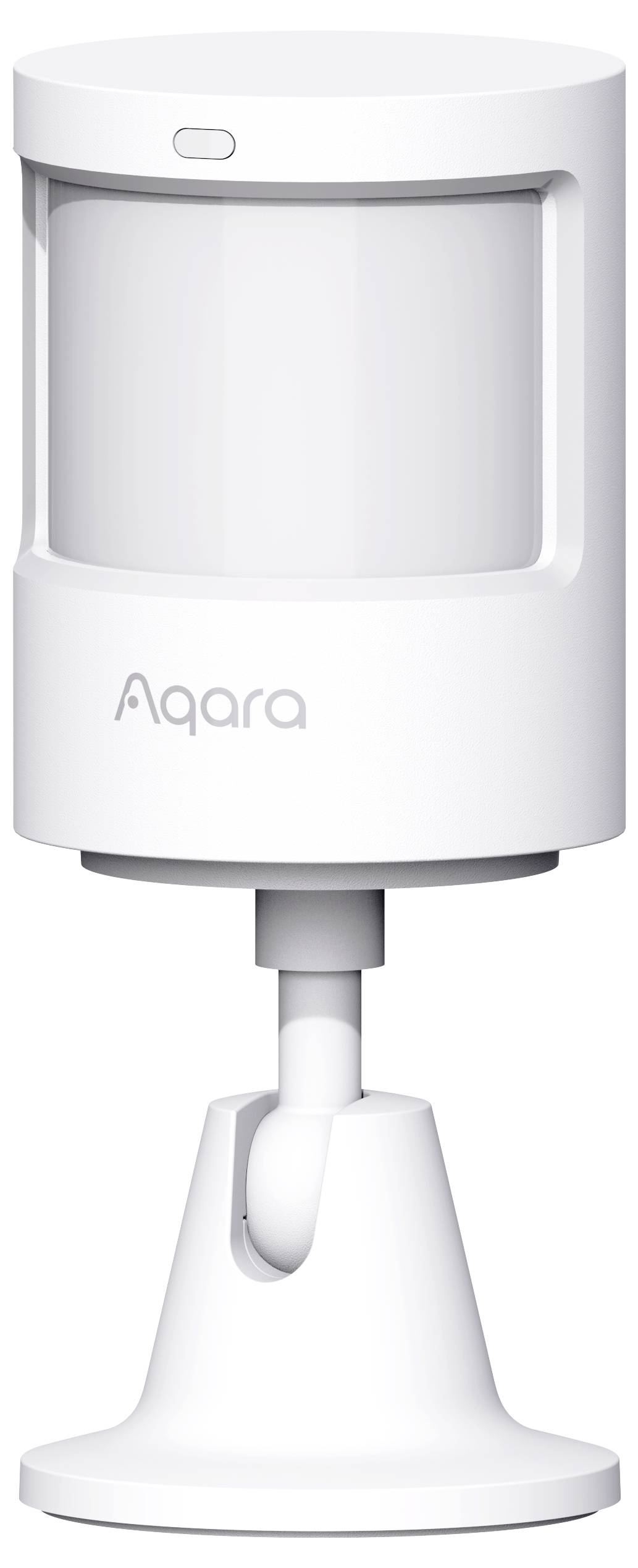 En vit rörelsesensor från märket Aqara, monterad på en roterbar bas, lämplig för övervakning och säkerhetsändamål.