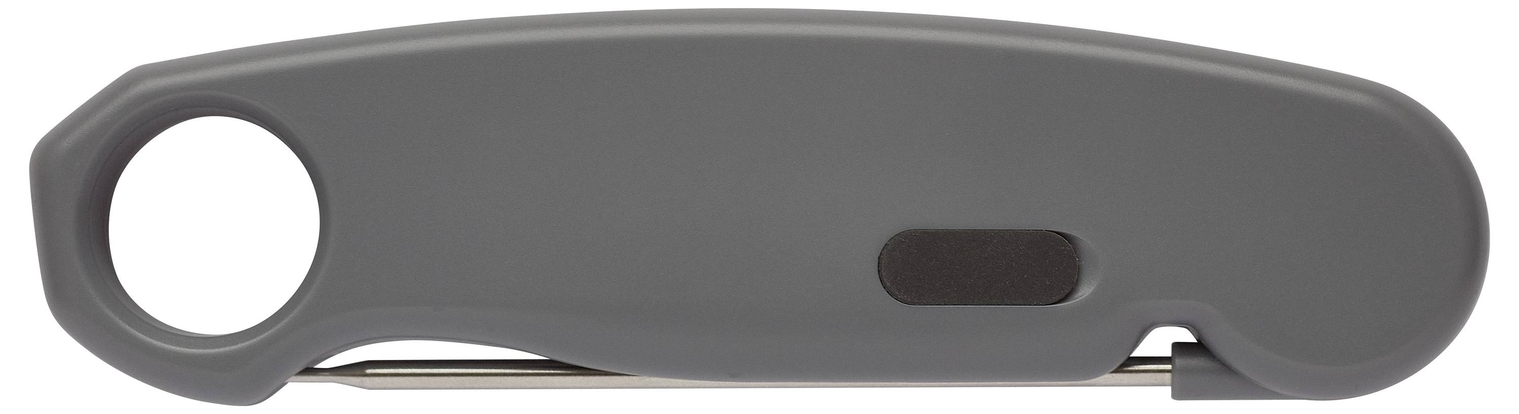 Grå säkerhetskniv med rund handtag och infällbart blad.