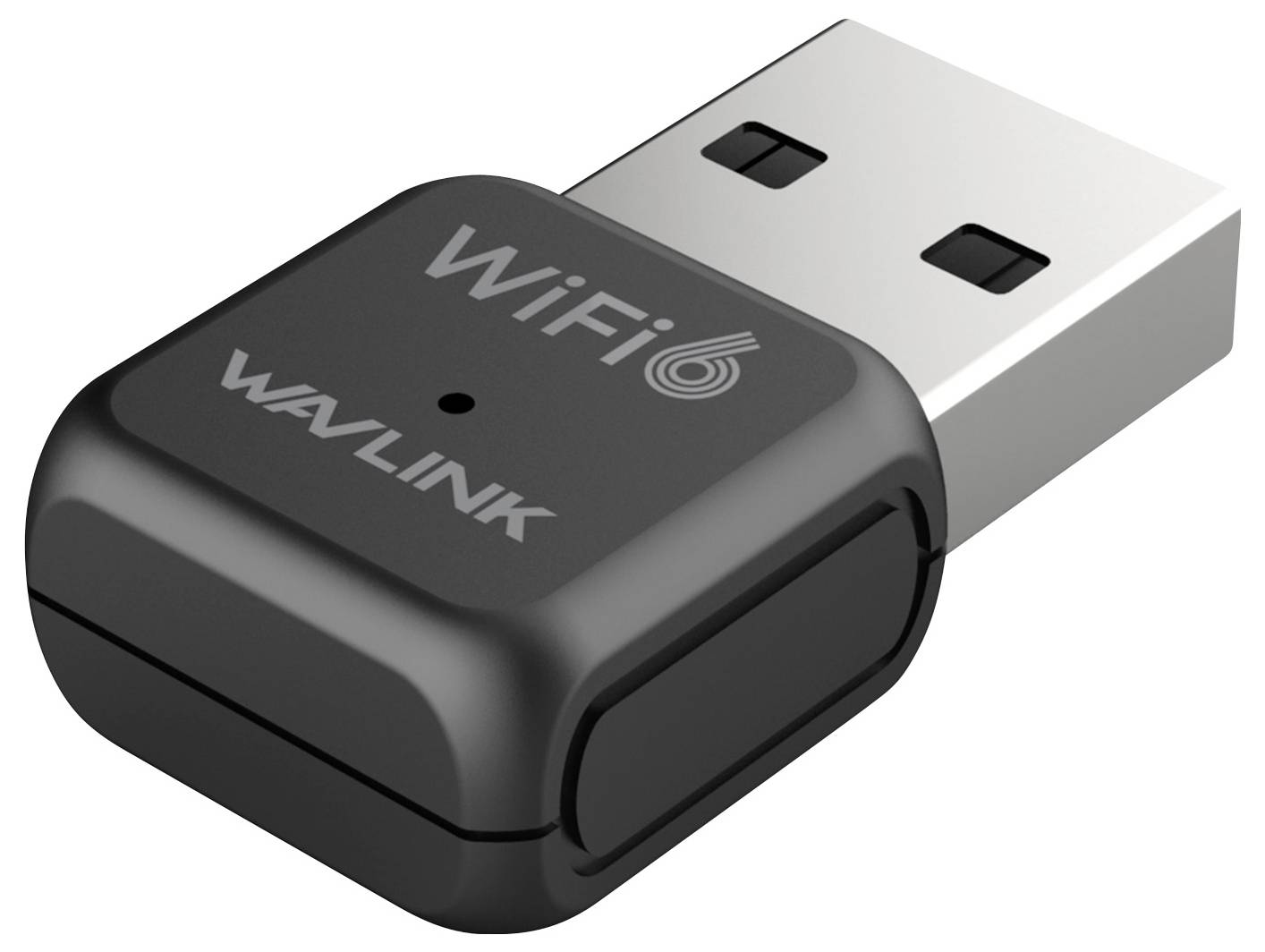 USB-WLAN-adapter från Wavlink, kompakt design, stöder WiFi 6 för förbättrad internethasighet och nätverksstabilitet.