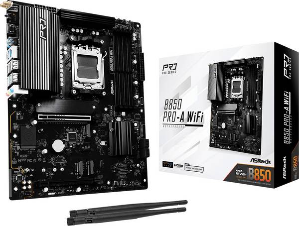 ASRock B850 Pro-A Moderkort Sockel #####AMD AM5 Formfaktor ATX Moderkort-chipset AMD® B850