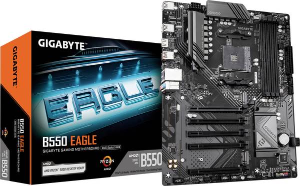 Gigabyte B550 EAGLE Moderkort Sockel AMD AM4 Formfaktor ATX Moderkort-chipset AMD® B550
