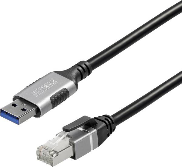 Maxtrack USB 3.0 / RJ45 Nätverk Adapter CAT 6 [1x USB 3.0 - 1x RJ45 hane] 5 m Svart