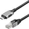 Maxtrack USB-C® / RJ45 Nätverk Adapterkabel CAT 6 [1x USB-C® hane - 1x RJ45 hane] 1.50 m Svart