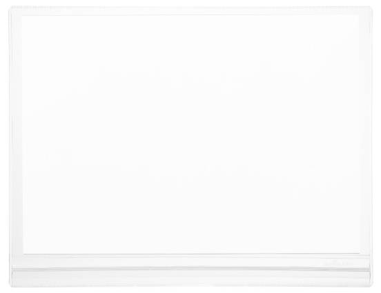 En tom, vit tavla med ram, utan någon text eller tecken på sig.