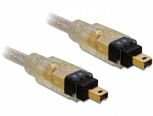 Delock FireWire Anslutningskabel [1x Firewire (400) hane 4-pol - 1x Firewire (400) hane 4-pol] 1 m Grå