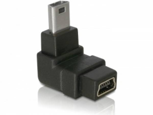Delock USB 2.0 Adapter [1x USB 2.0 Mini-B hane - 1x USB 2.0 Mini-B hona] 65097 0 mm Uttag vinklat 90°