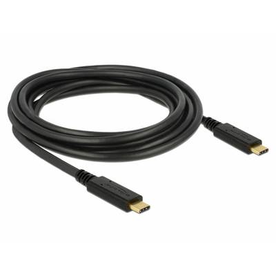 En svart USB-C-kabel som ansluter elektroniska enheter, med två identiska kontakter i ändarna.