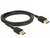 DisplayPort-kabel med två identiska anslutningar. Svart, för video- och ljuduppspelning mellan enheter.