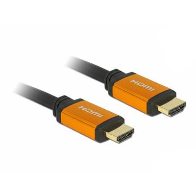 Delock HDMI Anslutningskabel HDMI-A-kontakt 3 m Svart, Gul 86987 4K UHD, guldpläterad kontakt, trefaldigt skärmad HDMI-k