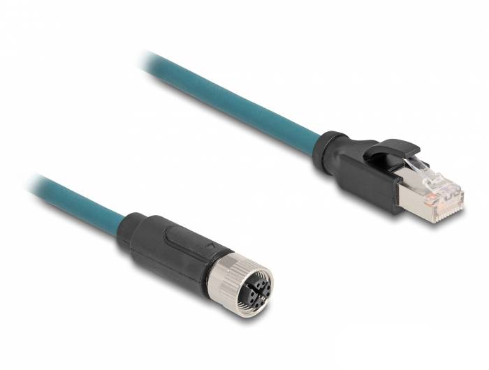 Industrikabel med RJ45- och rundkontakt. Lämplig för industriella Ethernet-anslutningar, stöder pålitlig nätverkskommunikation.