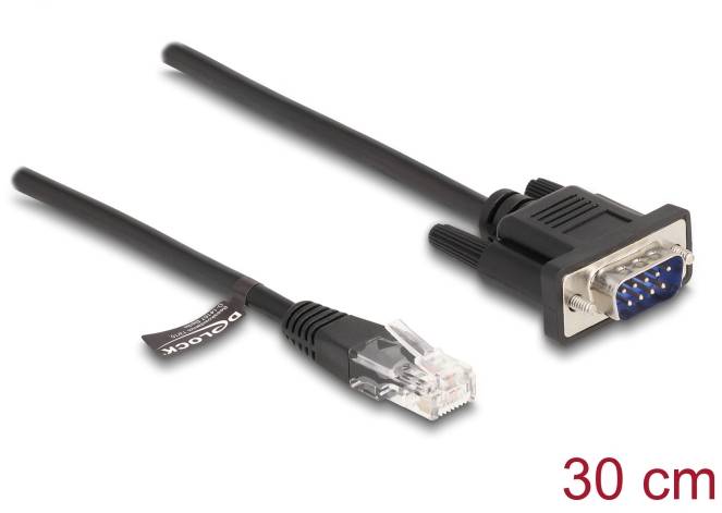 Nätverkskabel ansluten med VGA-kontakt. Längd: 30 cm.