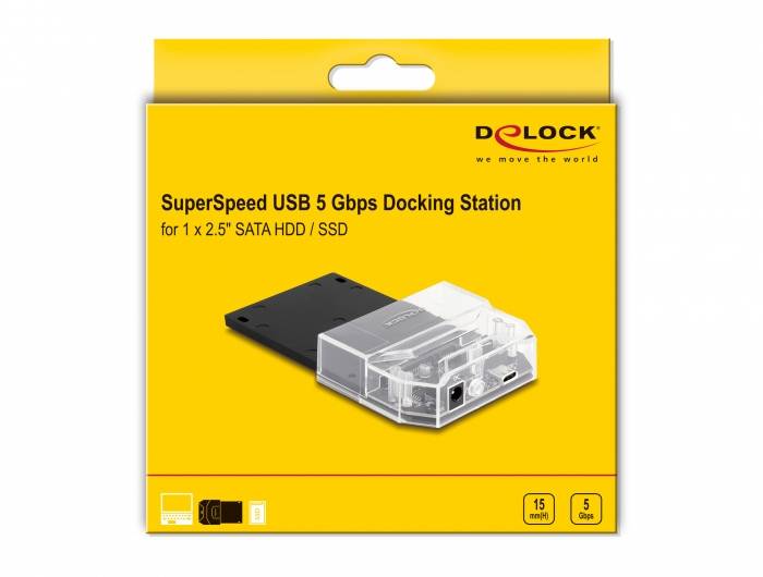 Delock 63205 USB-C®, SATA, DC-uttag 3,5 mm HDD-dockningsstation-7