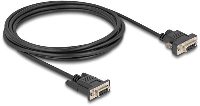 En svart VGA-kabel med två 15-poliga kontakter i vardera änden, lämplig för anslutning av skärmar till datorer.