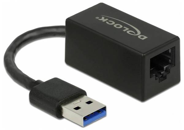 Delock USB, RJ45 Adapter [1x USB-A kontakt - 1x RJ45 hona] 66039 9 cm med LED