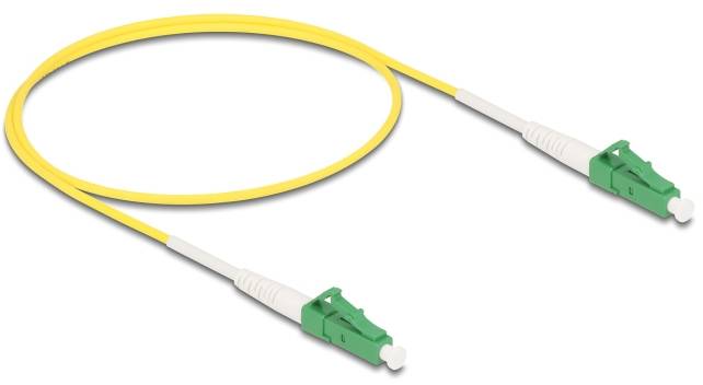 Delock 83219 Fiberoptik LWL Anslutningskabel 0.5 m Gul [1x LC APC-kontakt - 1x LC APC-kontakt] 9/125 µ Singlemode OS2-1