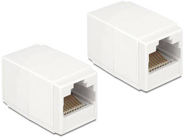 Delock RJ45 Nätverk Adapter Kabel [1x RJ45 hona - 1x RJ45 hona] 0 mm Vit