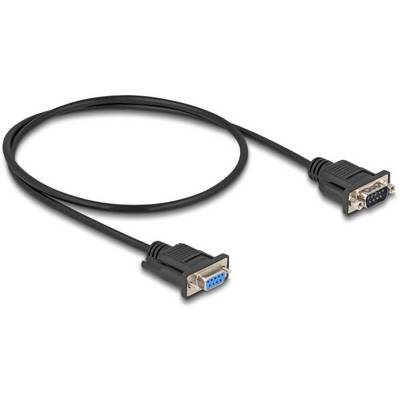 En svart VGA-kabel med en hane- och honkontakt, använd för videoanslutningar med dataskärmar.