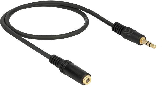 Delock 83762 Teleplugg Audio Anslutningskabel [1x Teleplugg 3.5 mm - 1x Telejack 3.5 mm] 0.5 m Svart-2