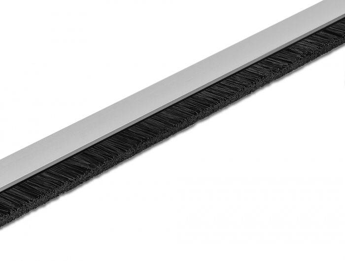 Delock 66649 19 tum Skåpborstlist Aluminiumprofil Aluminium, Svart-2