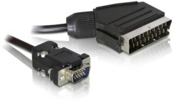 Delock SCART / VGA Video Anslutningskabel [1x SCART hane - 1x VGA hane] 2 m Svart