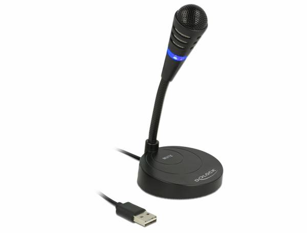 Svanhals USB-mikrofon Delock 65868 Sändare signal:Sladd