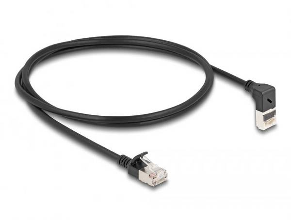 Delock 80287 RJ45 Nätverkkabel, Patchkabel CAT 6A S/FTP 1.00 m Svart 1 st