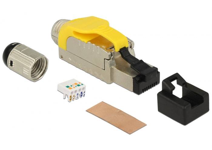 Delock 86287 Kontakt 86287 RJ45 kontakt Antal poler (RJ) 8P8C Silver, Gul 1 st-2