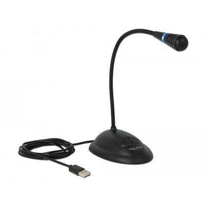 Svanhals USB-mikrofon Delock 65871 Sändare signal:USB, Sladd inkl. kabel, Stativ-0